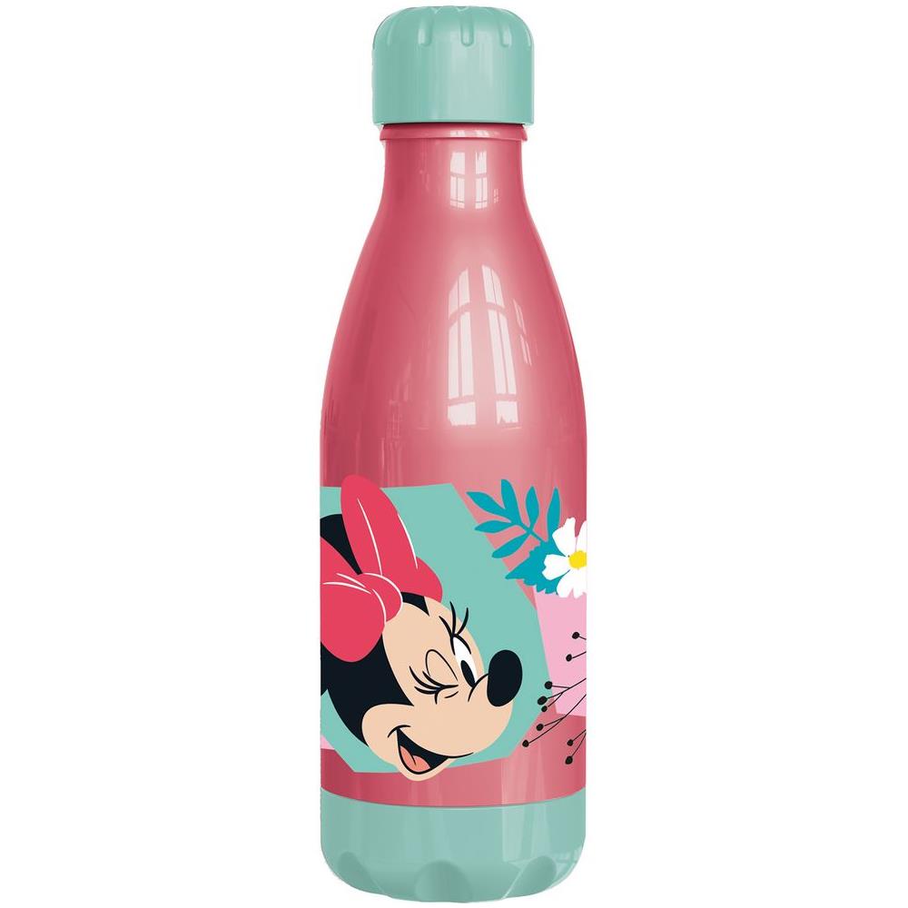 Disney Borraccia Azzurra Per Bambine In Plastica Minnie Mouse Topolina 560 Ml Con Tappo A Vite - Foto 1