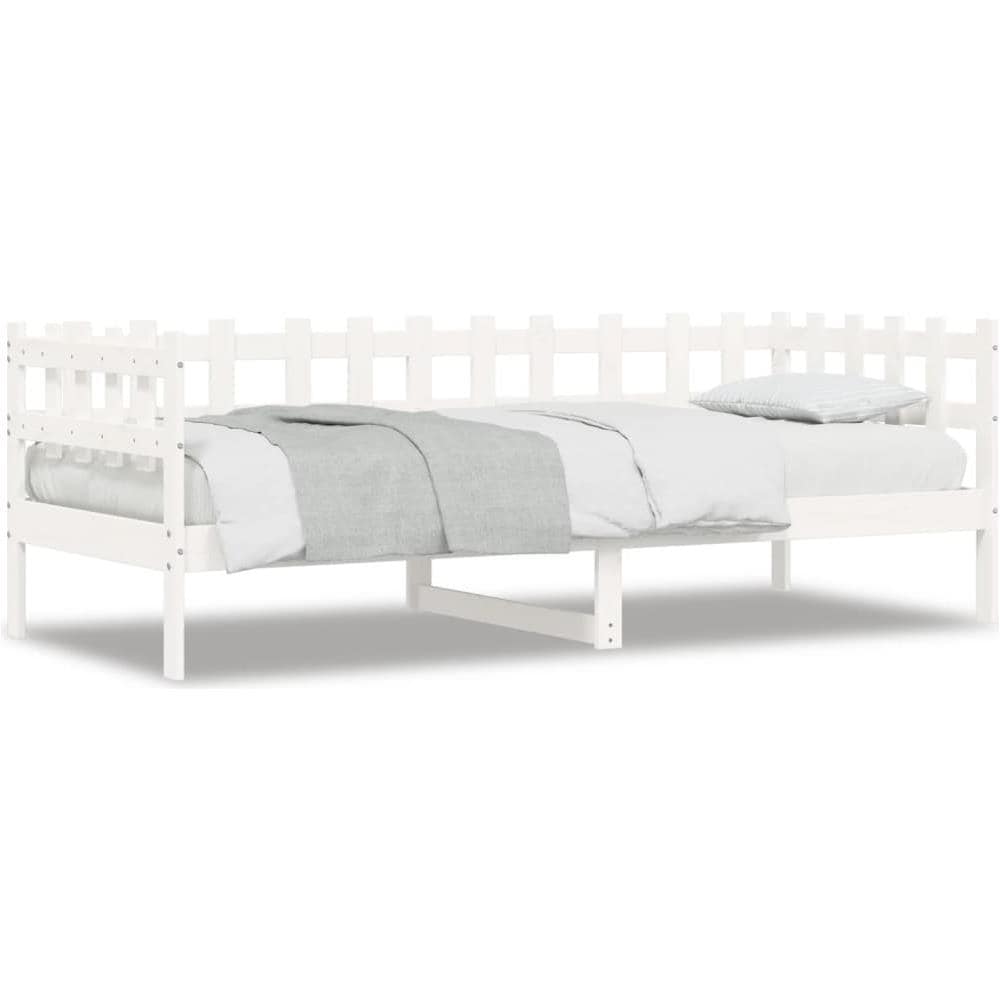 Dormeuse Bianca 90x190 Cm In Legno Massello Di Pino - Foto 2