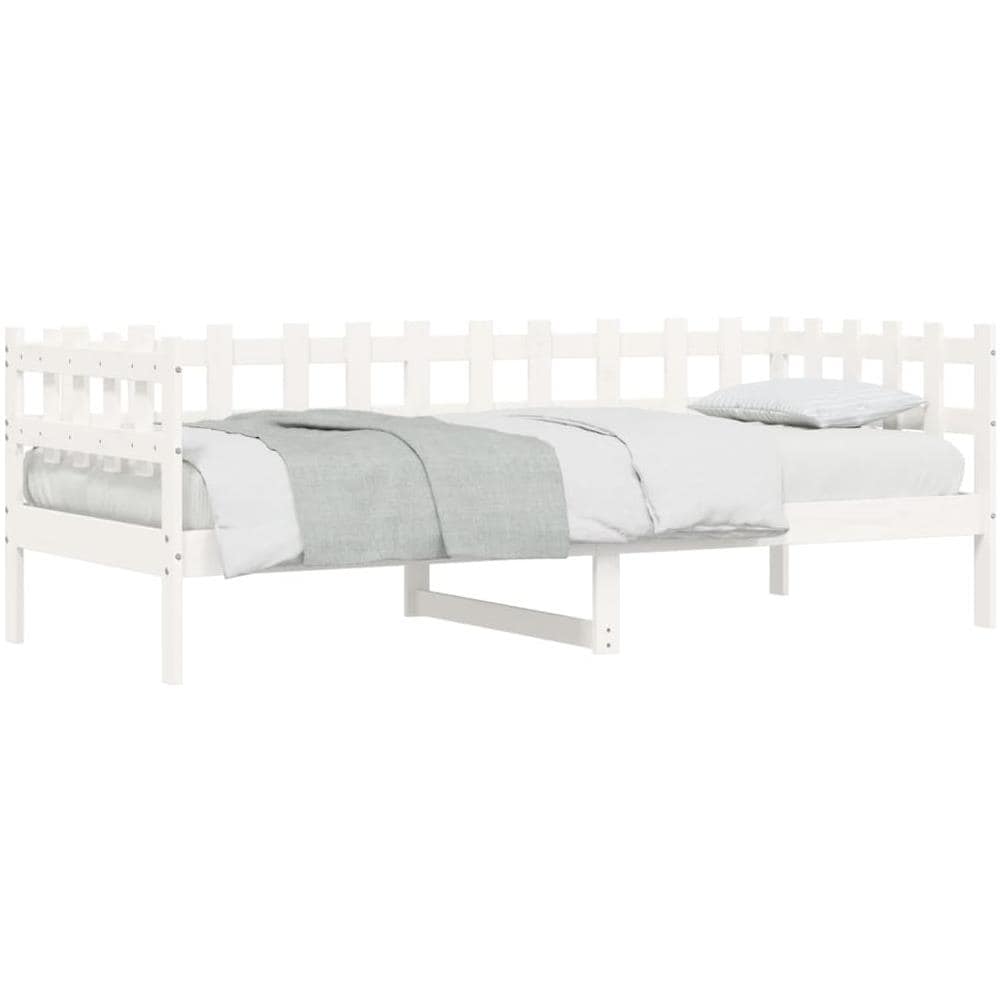 Dormeuse Bianca 90x190 Cm In Legno Massello Di Pino - Foto 3