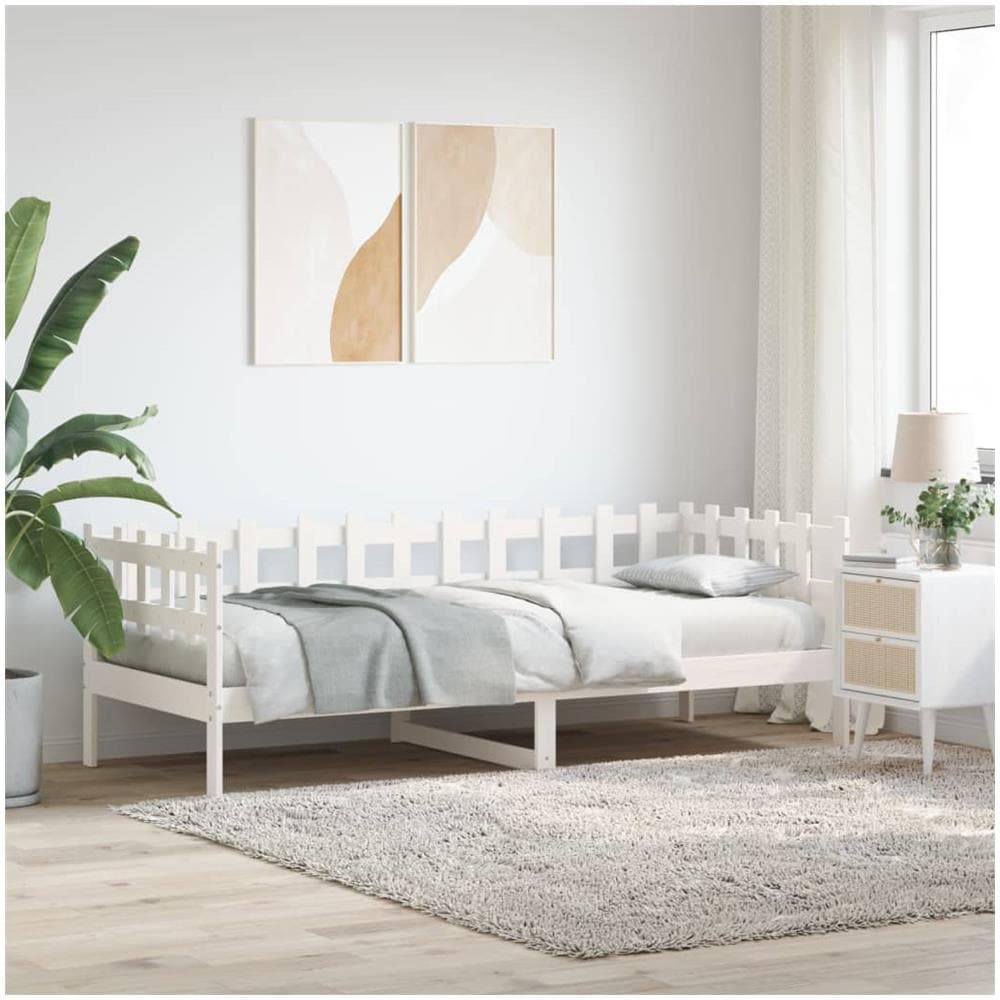 Dormeuse Bianca 90x190 Cm In Legno Massello Di Pino - Foto 1