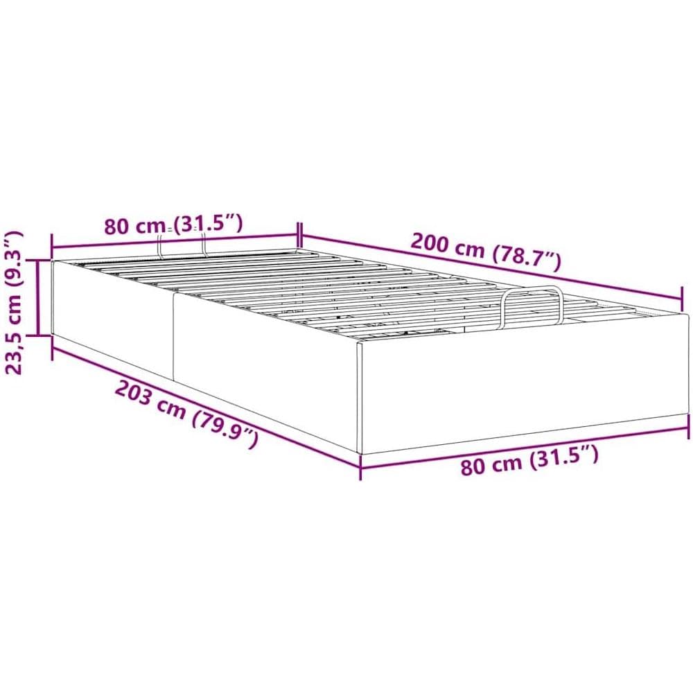 Struttura Letto Pouf Senza Materasso 80x200 cm Velluto - Foto 10