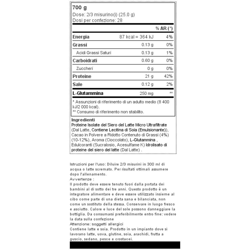 100% Whey Isolate 1,54lb (700g) - - Whey Isolate - Cioccolato - Foto 2