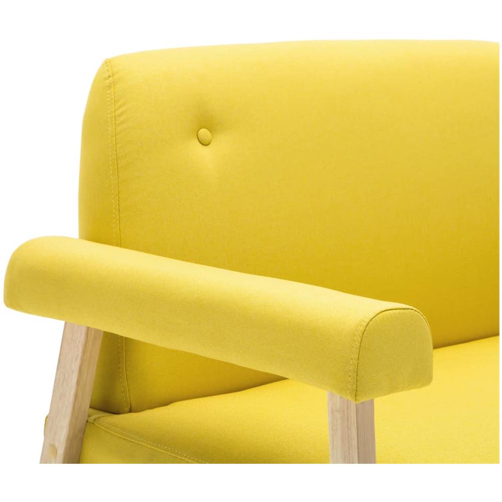 Divano A 2 Posti In Tessuto Giallo - Foto 7