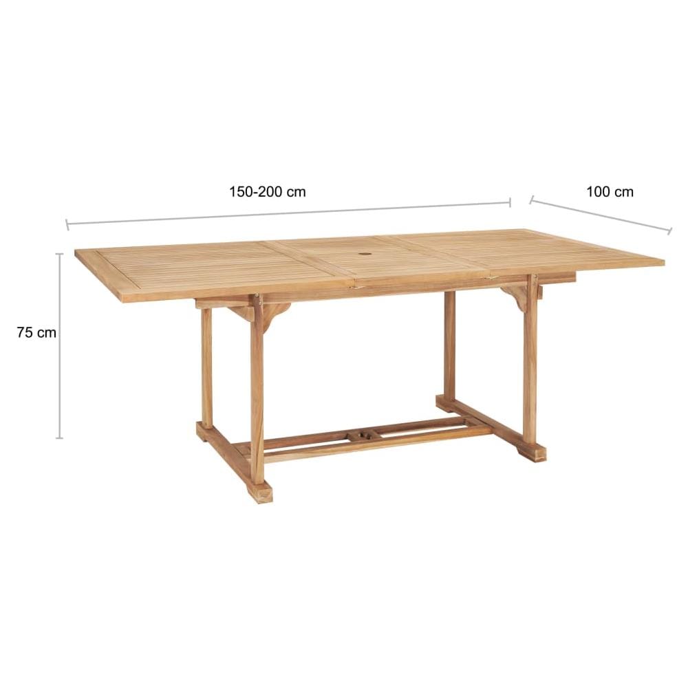 Tavolo Da Pranzo Allungabile (150-200) x100x75 Cm In Teak - Foto 7