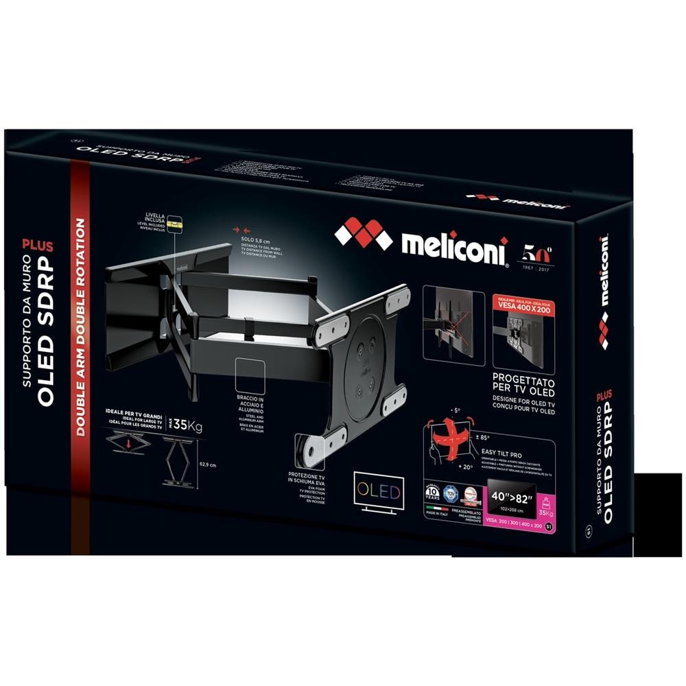 Supporto TV OLED SDRP da parete 82" 35kg Colore Nero - Foto 6