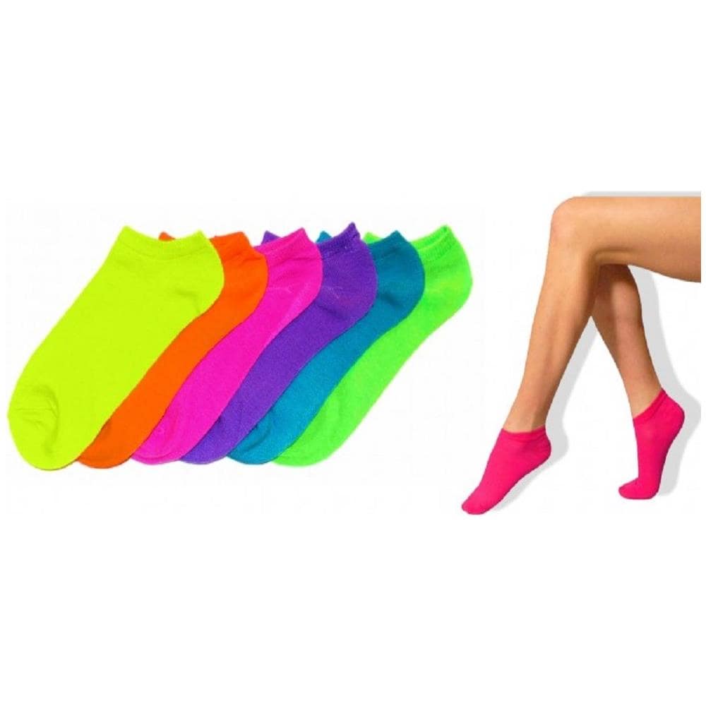 Pack 6 Paia Di Calzini Summer Fluo Donna Pedalini Tg. Unica 35/40 - Foto 1