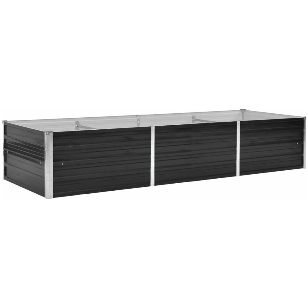 Fioriera Per Giardino Antracite 240x80x45 Cm In Acciaio Zincato - Foto 1