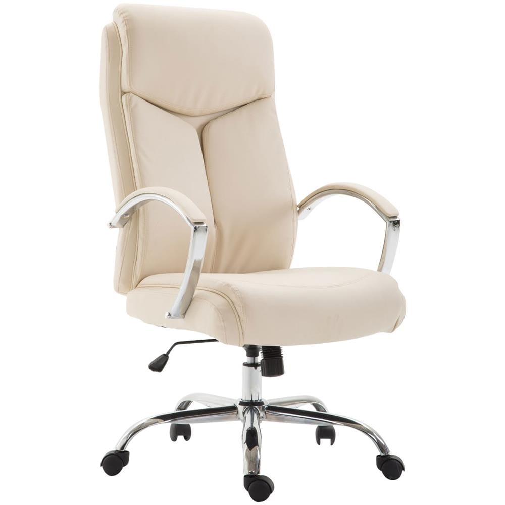 Sedia Ufficio Vaud XL in Similpelle I Poltrona Ergonomica Girevole con Alto Schienale E Braccioli I Poltrona Studio Portata Max 140 kg Crema - Foto 1