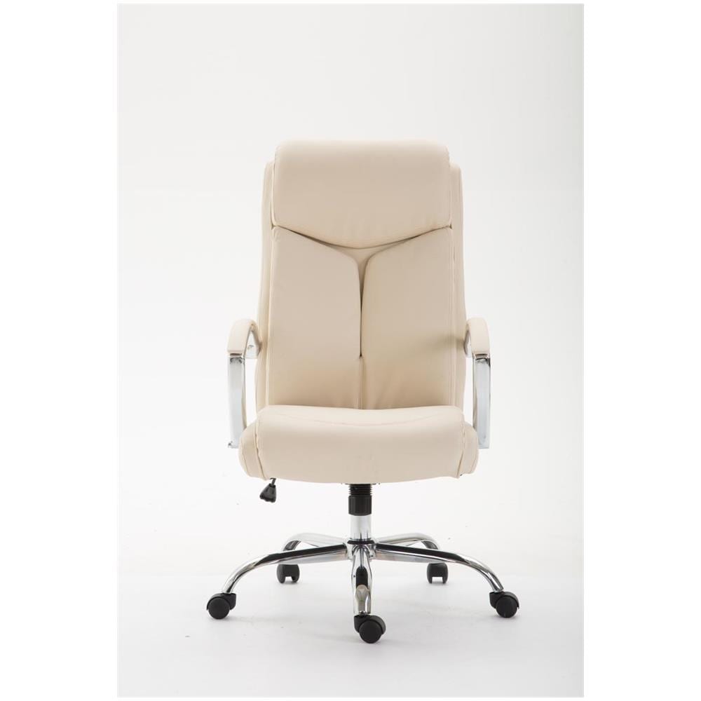 Sedia Ufficio Vaud XL in Similpelle I Poltrona Ergonomica Girevole con Alto Schienale E Braccioli I Poltrona Studio Portata Max 140 kg Crema - Foto 2
