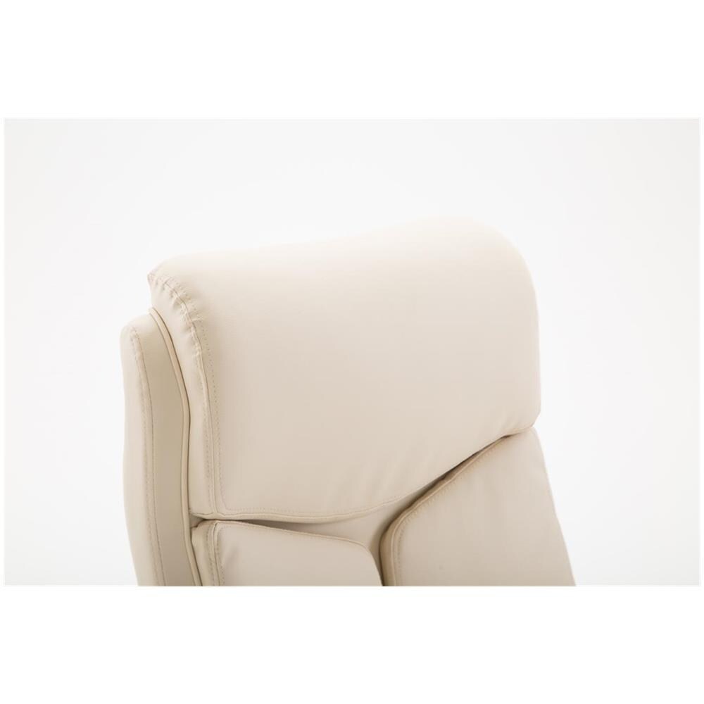 Sedia Ufficio Vaud XL in Similpelle I Poltrona Ergonomica Girevole con Alto Schienale E Braccioli I Poltrona Studio Portata Max 140 kg Crema - Foto 5