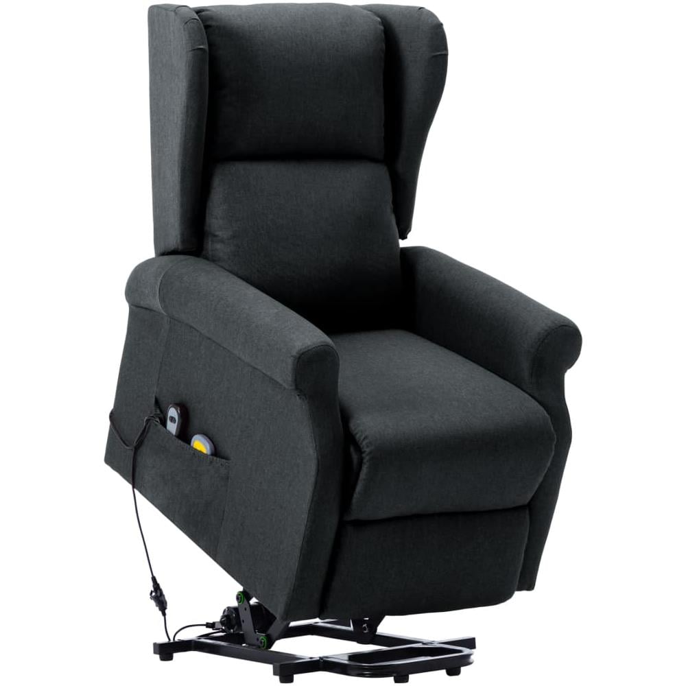 Poltrona Alzapersona Massaggiante in Tessuto Grigio Scuro - Foto 2