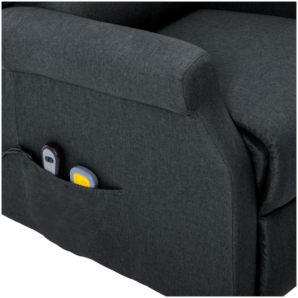 Poltrona Alzapersona Massaggiante in Tessuto Grigio Scuro - Foto 14