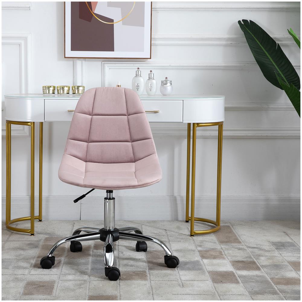Sedia Girevole Per Scrivania Ufficio Ergonomica Regolabile Rosa - Foto 2