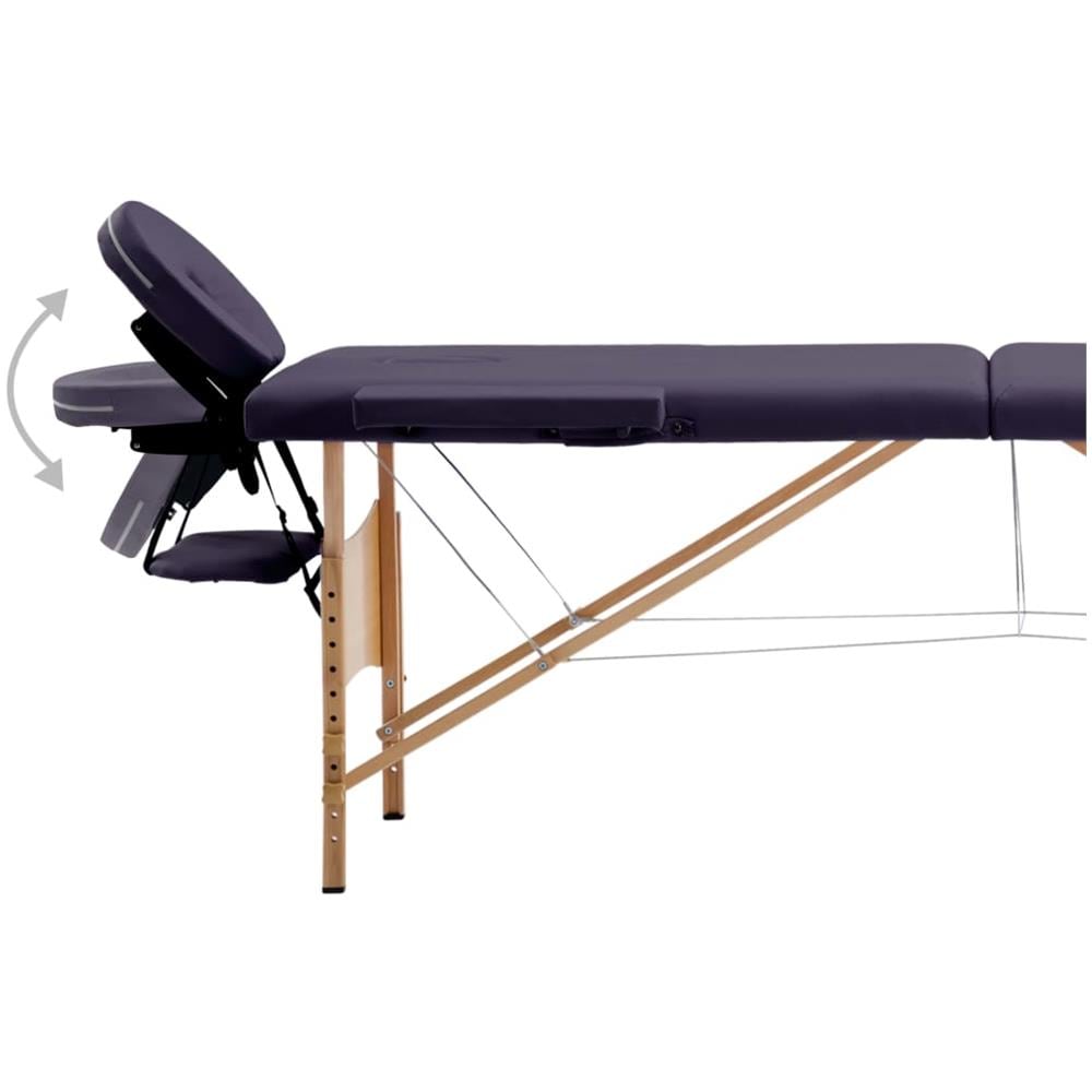 Lettino da Massaggio a 2 Sezioni in Legno Viola - Foto 9