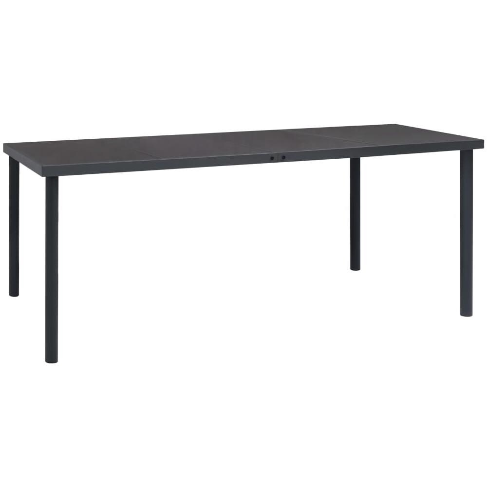 Tavolo Da Pranzo Per Esterni Antracite 190x90x74 Cm In Acciaio - Foto 1