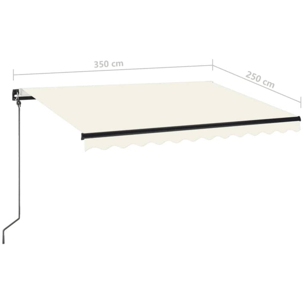 Tenda da Sole Retrattile Manuale con LED 350x250 cm Crema - Foto 2