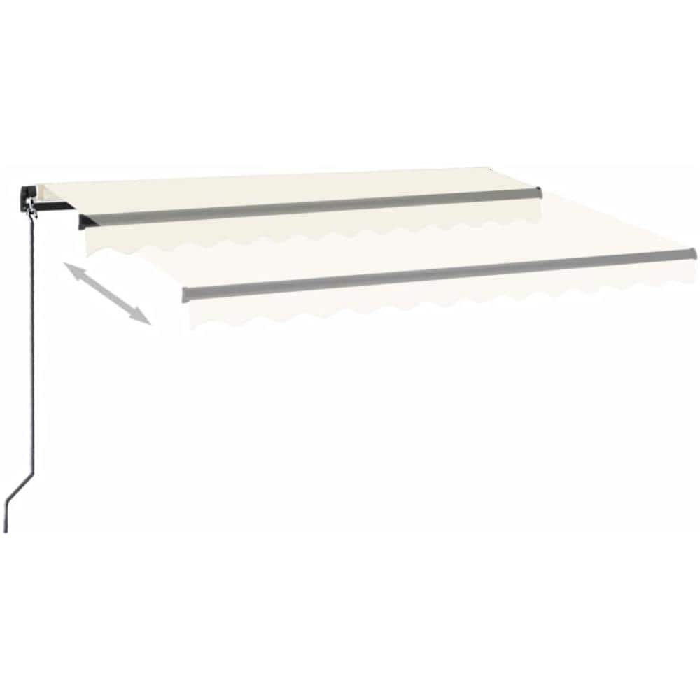 Tenda da Sole Retrattile Manuale con LED 350x250 cm Crema - Foto 5