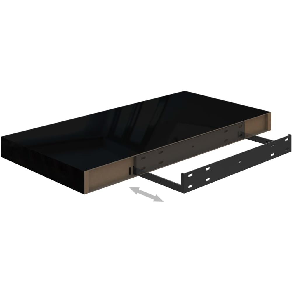 Scaffali A Parete 4 Pz Nero Lucido 50x23x3,8 Cm In Mdf - Foto 8