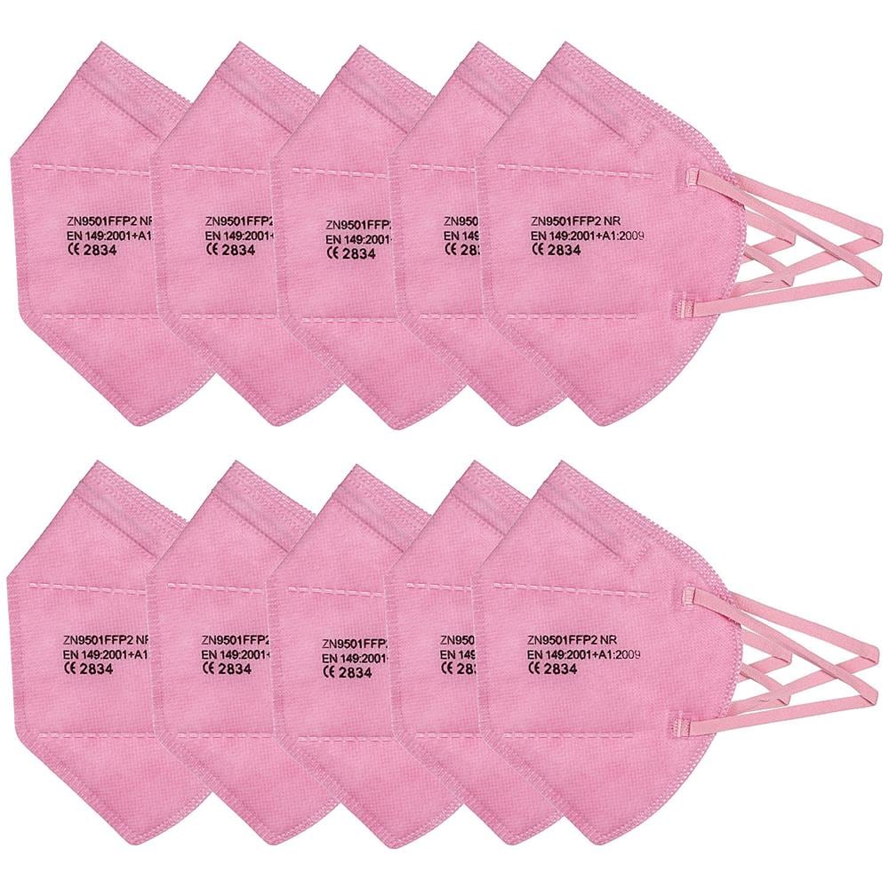 10 X Kn95 Ce 2834 Mascherine / Ffp2 Maschera 5 Strati Filtro Respiratore Mascherina Protezione - Rosa - Foto 1