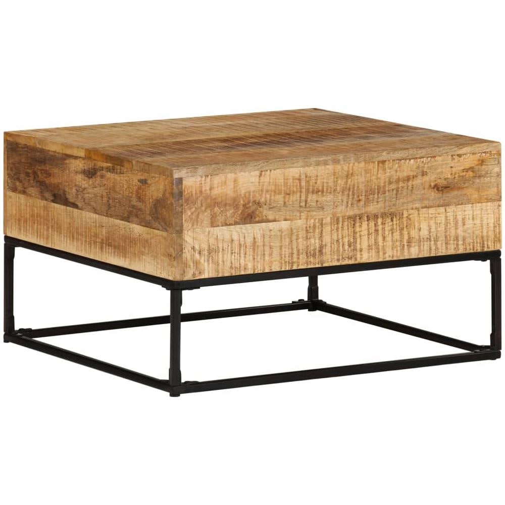 Tavolino Da Salotto 68x68x41 Cm In Legno Di Mango Grezzo - Foto 1