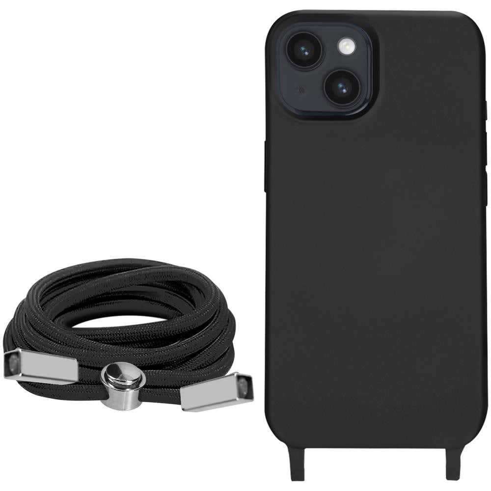 Cover Semirigida Per Iphone 14 Cordino Nylon Intrecciato 80 Cm Nera - Foto 2