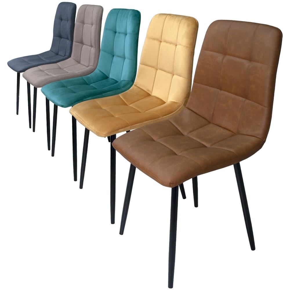 Samira Sedia Da Pranzo Imbottita In Velluto Giallo Senape Mod