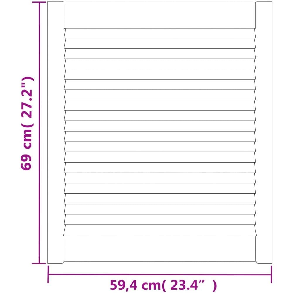 Ante con Design a Lamelle 2 pz 69x59,4 cm in Legno di Pino - Foto 2