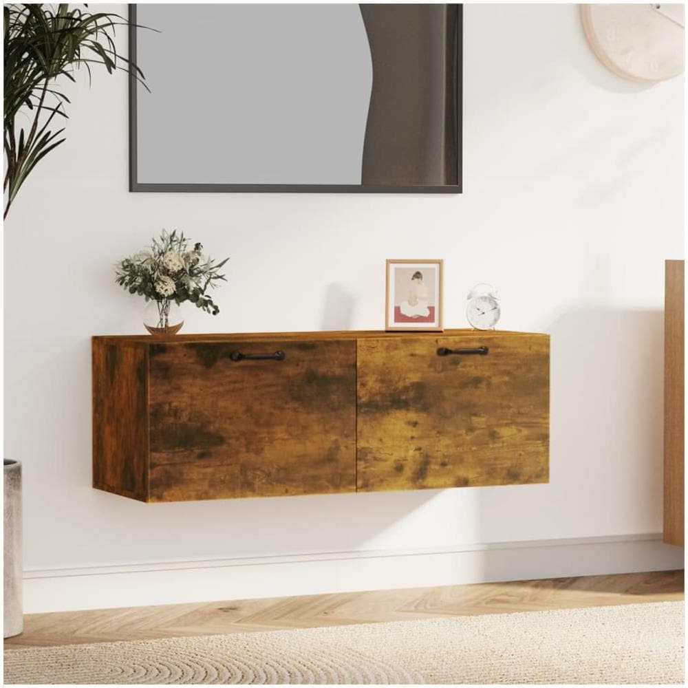 Mobile Pensile Rovere Fumo 100x36,5x35 Cm Legno Multistrato - Foto 1