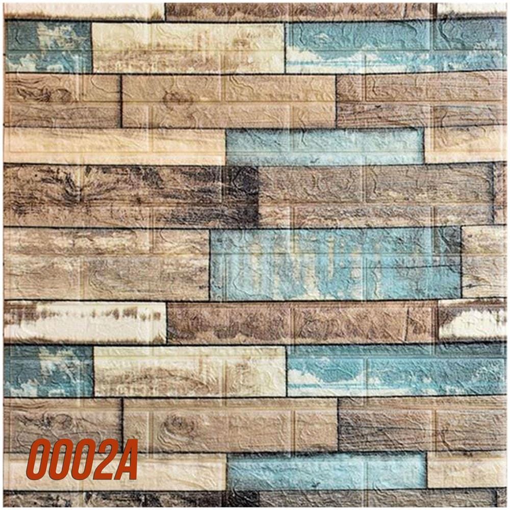 Pannelli 3d Autoadesivi In Pe 70x70cm Mattoni O Legno Resistenti, Isolanti, Idrorepellenti, Economici - Patchwork Turchese Fg03 - Foto 1