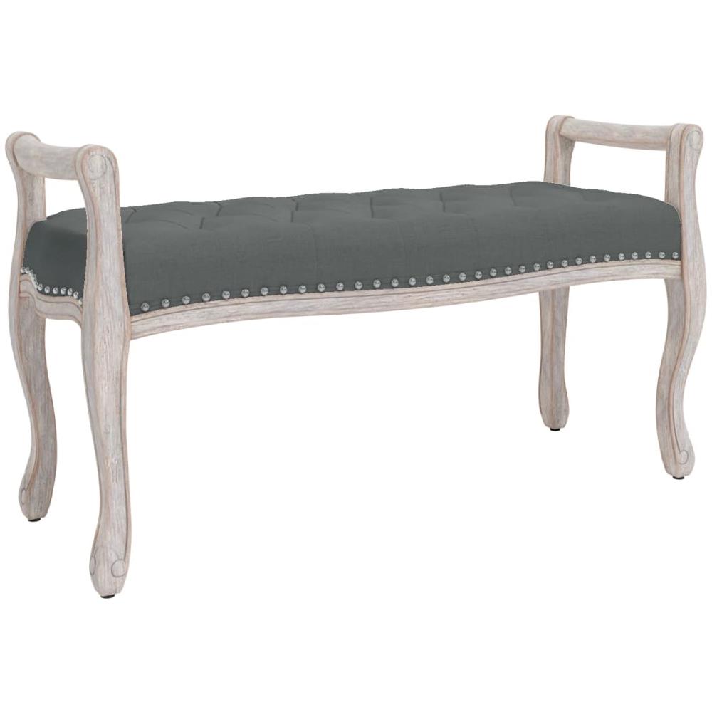 Panca Grigio Scuro 110x45x60 Cm In Tessuto - Foto 2