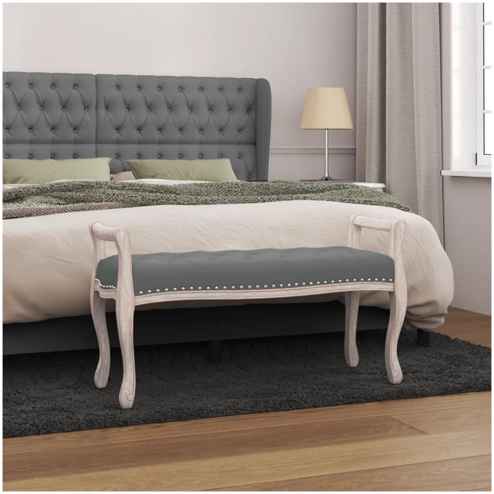 Panca Grigio Scuro 110x45x60 Cm In Tessuto - Foto 1