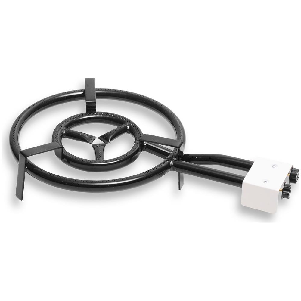 Paellero Doppio Anello Mod500 50-30cm con Bruciatore a Gas Adatto a Padelle per Paella 70cm Colore Nero - Foto 1