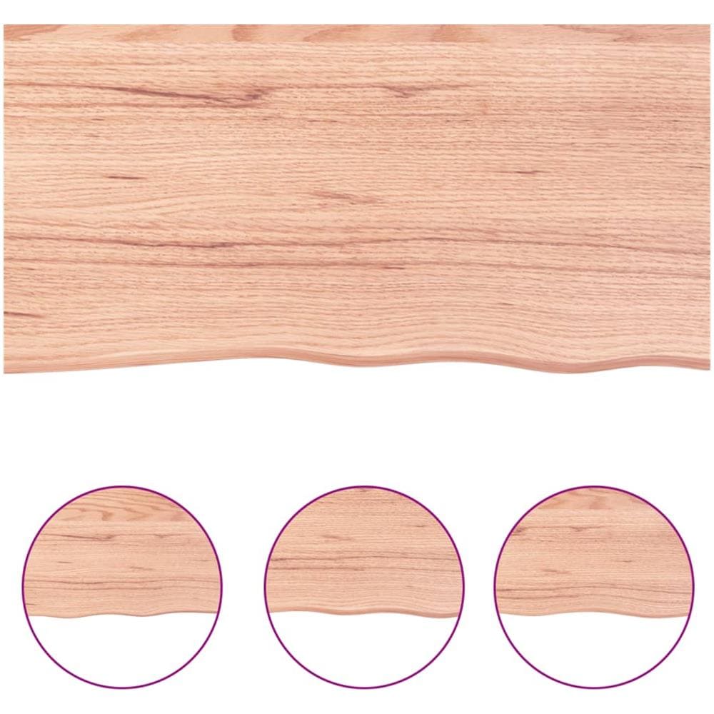 Ripiano Muro Marrone Chiaro 40x40x2 cm Massello Rovere Trattato - Foto 3