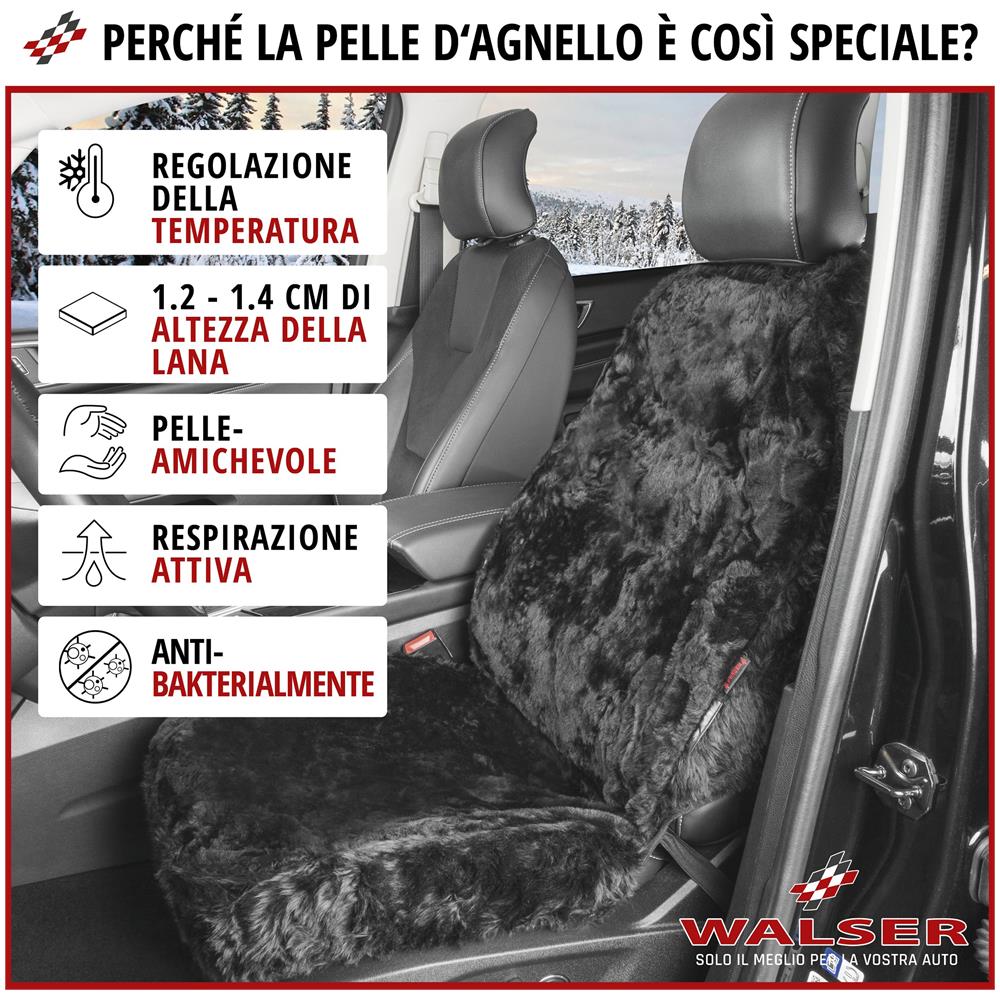 Coprisedili Auto In Pelle D'agnello Trish Nero - Foto 2