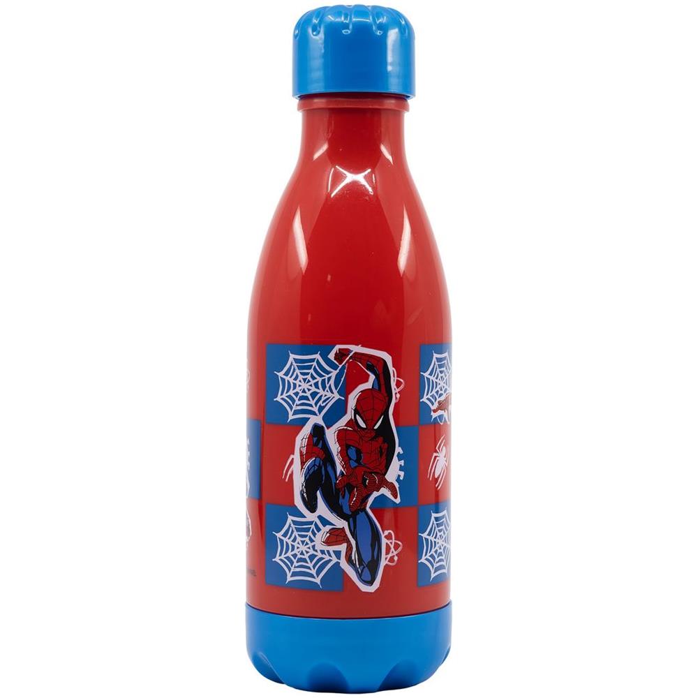 Borraccia Rossa Per Bambini In Plastica Spiderman Uomo Ragno 560 Ml Con Tappo A Vite - Foto 3