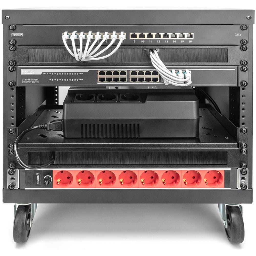 Rack universale per apparecchiature da 19 pollici con rotelle, 8UH - Foto 7