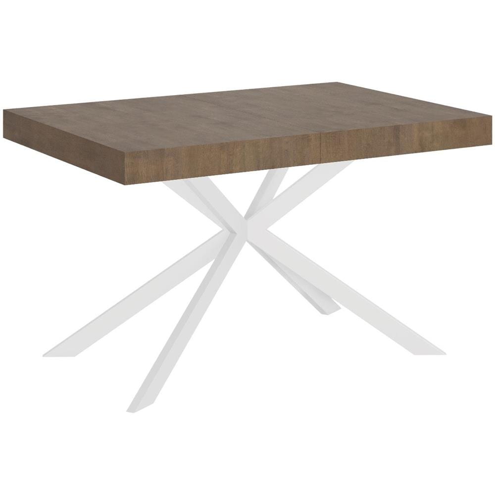 Tavolo allungabile 90x120/380 cm Plaker noce gambe bianche - Foto 1