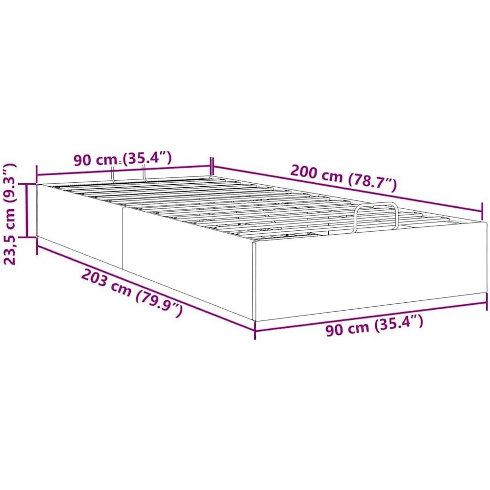 Struttura Letto Pouf Senza Materasso 90x200 cm Velluto - Foto 10