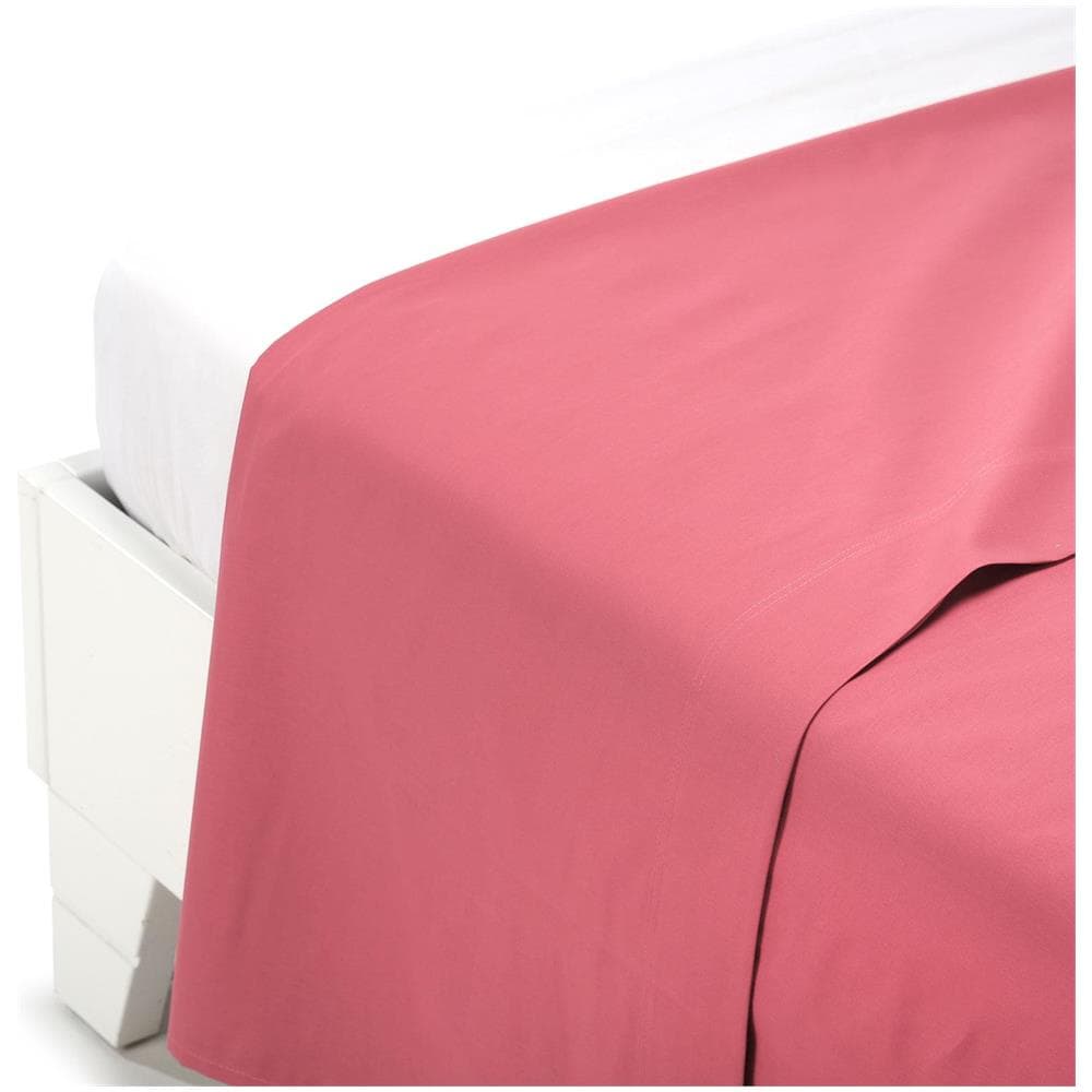 Lenzuolo Superiore In Cotone Colore Rosa Misura Piazza E Mezza - Foto 1