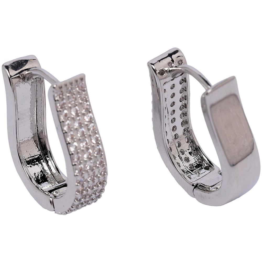 Orecchini a Cerchietti Rettangolo Raggianti - Foto 2