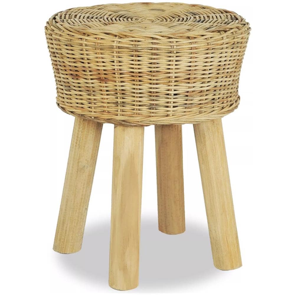 Sgabello Da Bar 35x45 Cm In Rattan Naturale - Foto 1