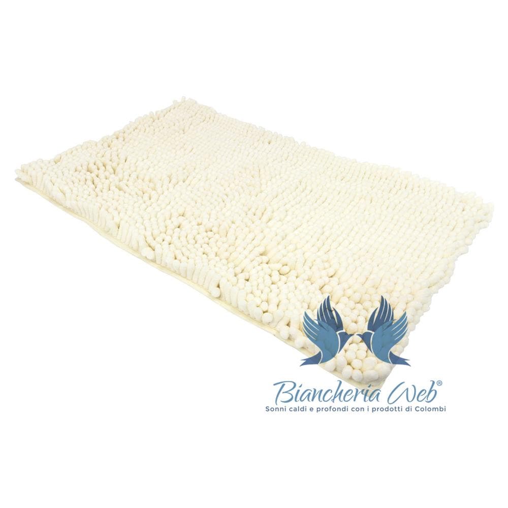 Tappeto Bagno Retro Gommato Antiscivolo Lavorazione Shaggy Modello Passatello 50x80 Cream - Foto 1