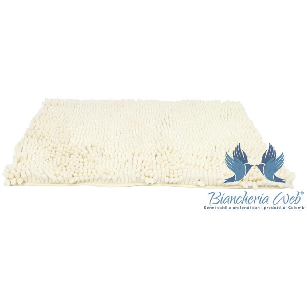 Tappeto Bagno Retro Gommato Antiscivolo Lavorazione Shaggy Modello Passatello 50x80 Cream - Foto 2