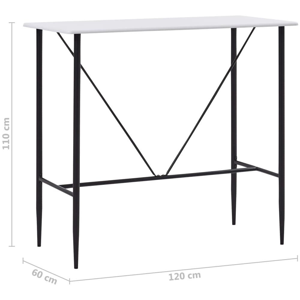 Tavolo Da Bar Bianco 120x60x110 Cm In Mdf - Foto 6
