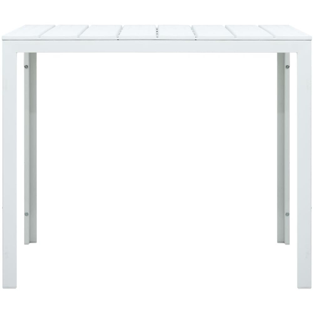 Tavolino Da Caffè Bianco 78x78x74 Cm Hdpe Aspetto Legno - Foto 2