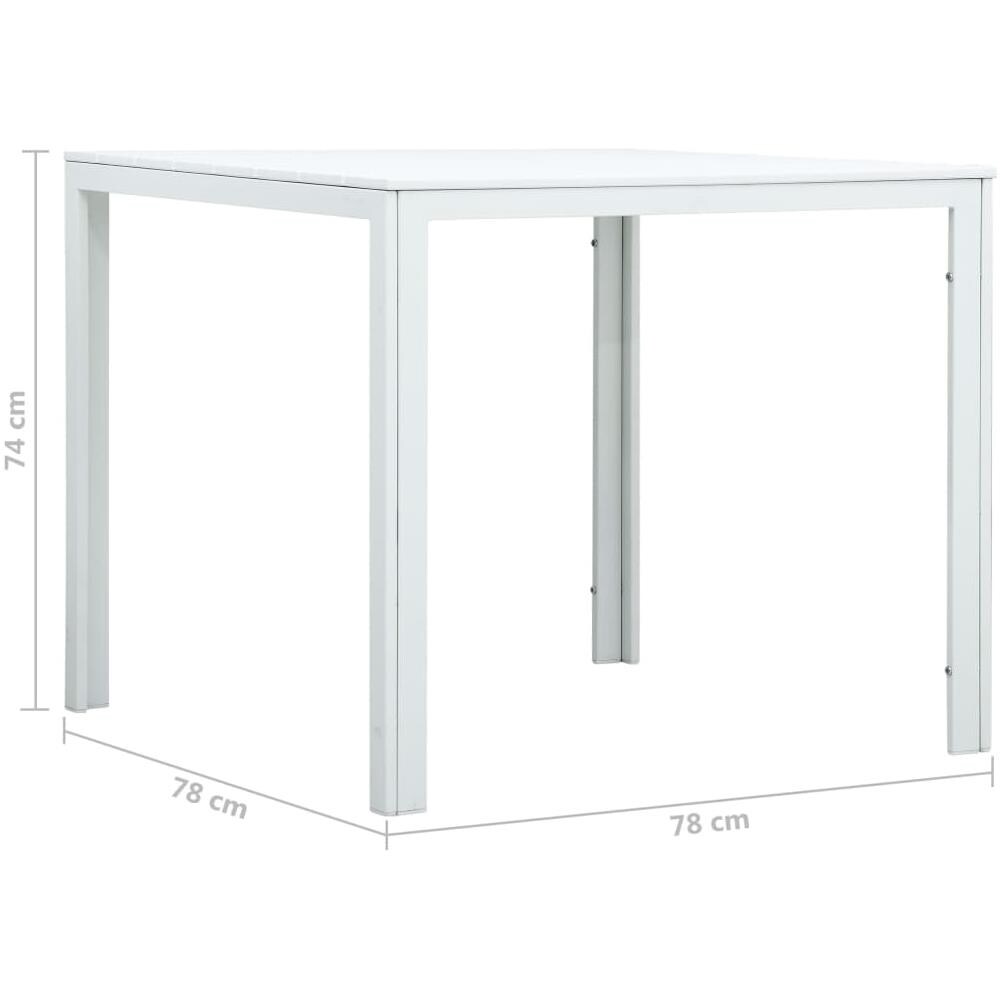 Tavolino Da Caffè Bianco 78x78x74 Cm Hdpe Aspetto Legno - Foto 9