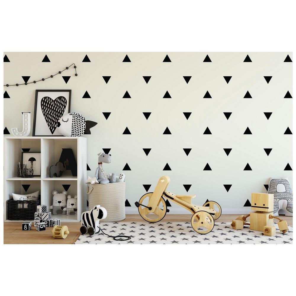 Sticker Per Bambini Triangle - Triangoli - Per Bambini - Da Parete - Nero In Vinile, 24 X 0,15 X 29 Cm - Foto 4