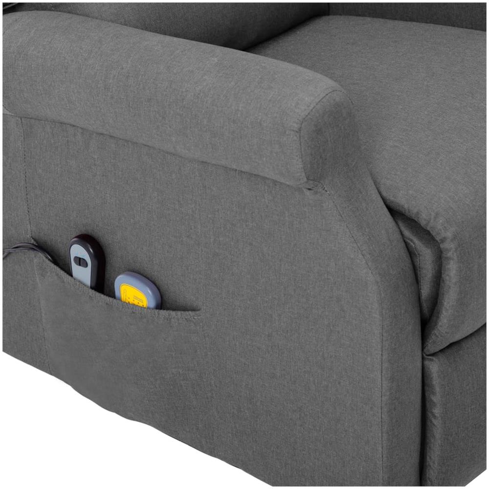 Poltrona Alzapersona Massaggiante Grigio Chiaro Tessuto - Foto 14