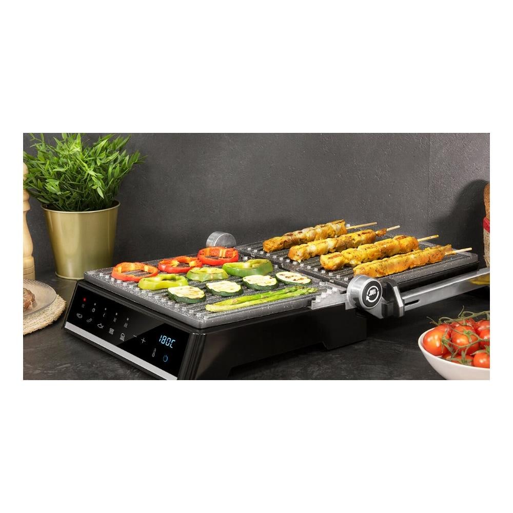 Rock''n Grill Smart Bistecchiera Elettrica da Tavola Potenza 2000W Colore Acciaio Inox / Nero - Foto 2