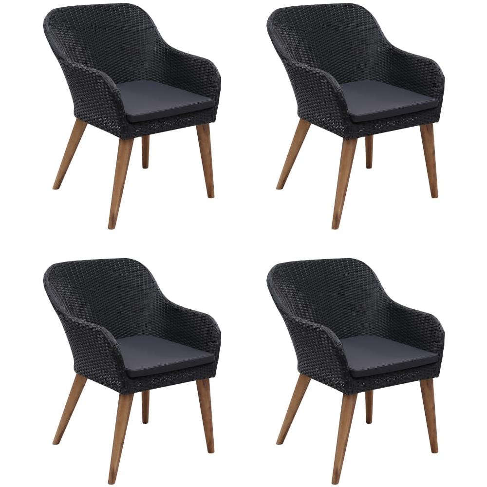 Set Mobili Da Pranzo Per Giardino 5 Pz Nero - Foto 2
